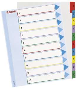 Przekładki A4 Mylar kolor 1-10 Esselte