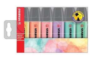 Zakreślacze 6 kol. pastel. Boss Stabilo