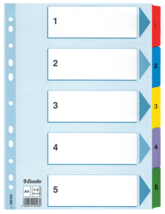 Przekładki A4 Mylar kolor 1-5 Esselte