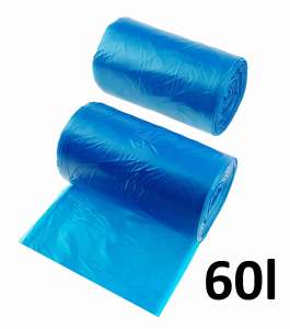 Worki na śmieci 60l niebieskie LDPE       (50szt.)