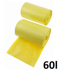 Worki na śmieci 60l żółte LDPE (50szt.)