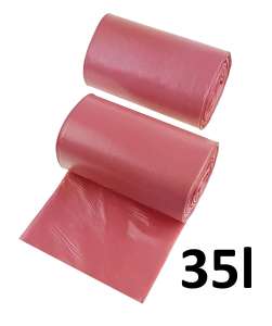 Worki na śmieci 35l czerwone LDPE         (50szt.)