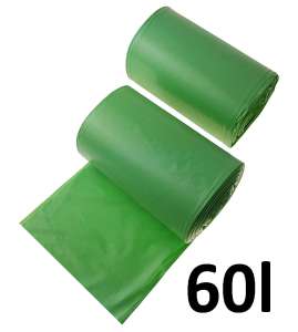 Worki na śmieci 60l zielone LDPE          (50szt.)