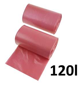 Worki na śmieci 120l czerwone LDPE        (25szt.)