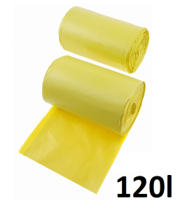 Worki na śmieci 120l żółte LDPE (25szt.)