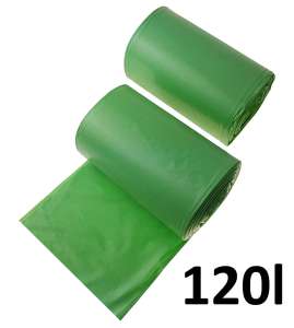 Worki na śmieci 120l zielone LDPE         (25szt.)