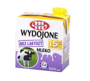 Mleko bez laktozy 0,5l 1,5% Mlekovita