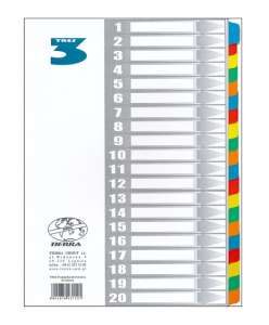 Przekładki A4 laminowane 1-20 Tres