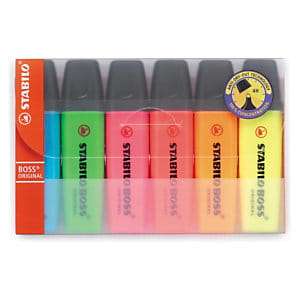 Zakreślacze 6 kolorów Boss 70/6 Stabilo