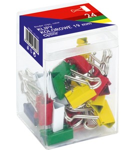 Klip biurowy 19mm kolor (24szt.) Grand