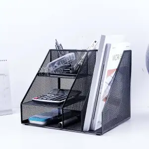 Pojemnik na dokumenty A4+przegródki       siatkowy Deli