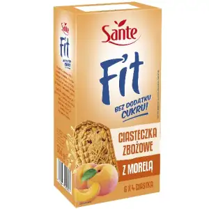 Fit ciasteczka zbożowe z morelą bez       cukru (300g) Sante