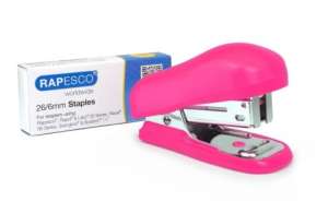 Zszywacz Bug ciemny róż (12k) + zszywki Rapesco