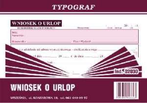 Druk wniosek o urlop Typograf