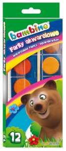 Farby akwarelowe 12 kol. Bambino