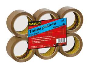 Taśma pakowa brązowa kauczukowa mocna     48mm x 66m Scotch