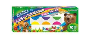 Farby pla. 10 kol. fluo + brokat Bambino