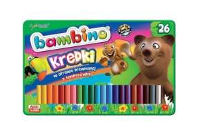 Kredki w drew. 26 kol. + pudełko Bambino