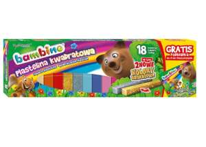 Plastelina kwadr. 18 kol.+graits Bambino