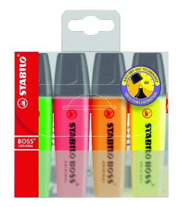Zakreślacze 4 kolory 70/4 Boss Stabilo