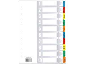 Przekładki A4 lam. numeryczne 1-10 Tres